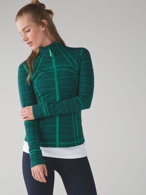 Lululemon Define Jacket Size 8 Cyber Jungle Hero Blue/ Green